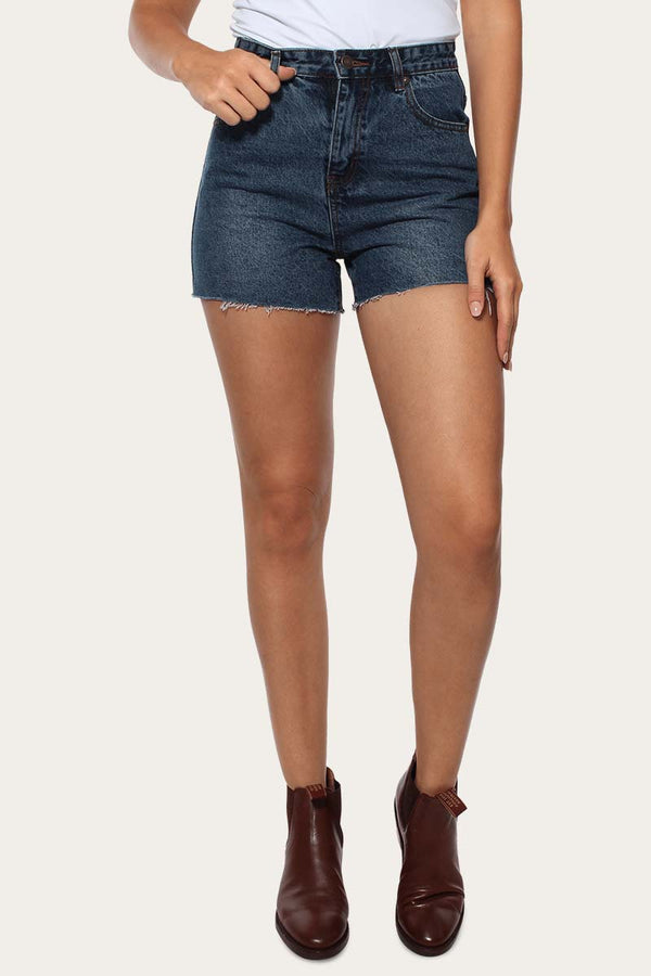 Rosie Womens High Rise Shorts - Classic Blue