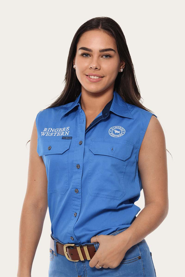 Signature Jillaroo Womens Sleeveless Work Shirt - Blue